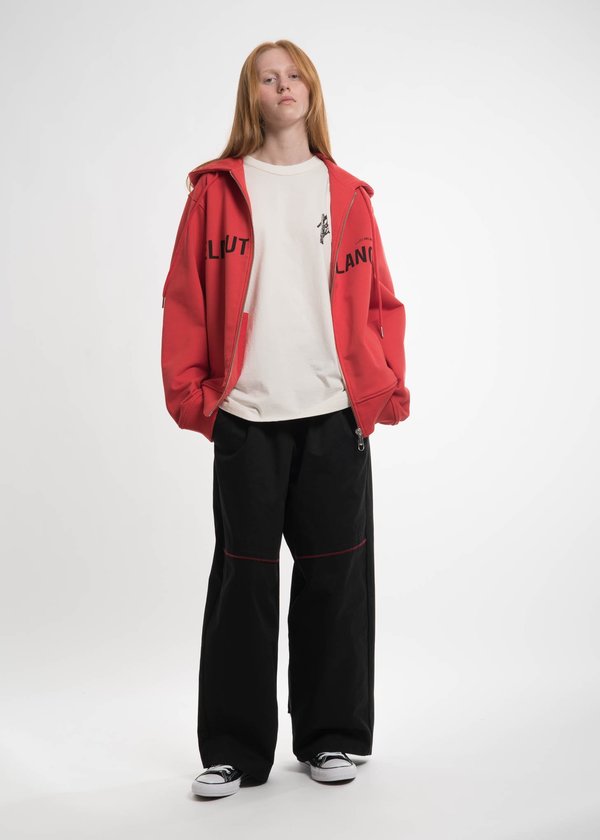 Helmut Lang Red Campaign PR Zip Hoodie | Garmentory
