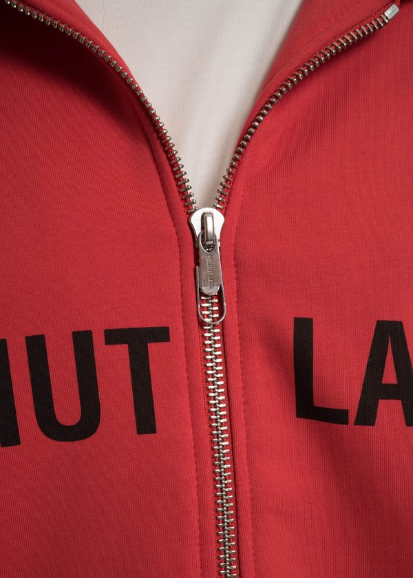 Helmut Lang Red Campaign PR Zip Hoodie | Garmentory