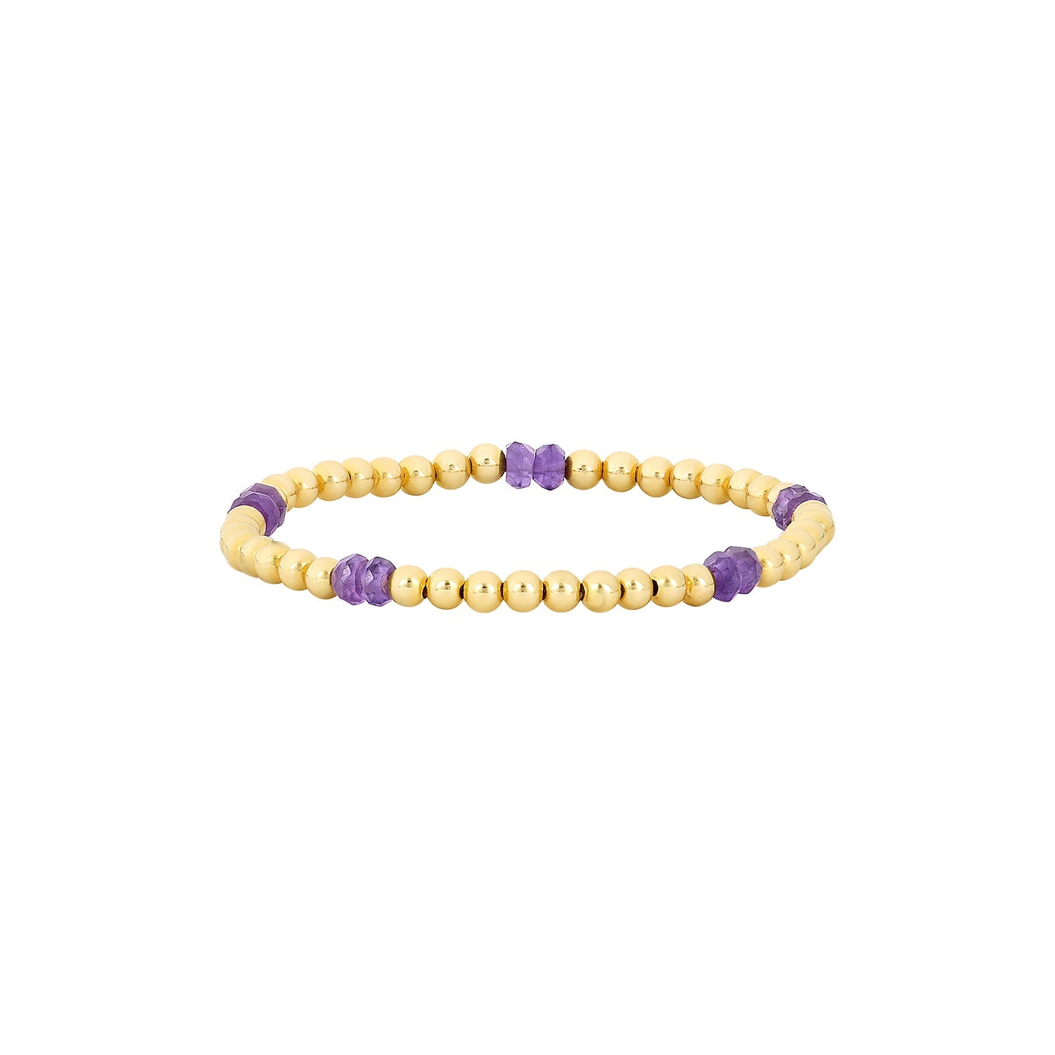 Kids Karen Lazar 3mm Pattern Bracelet Yellow Gold/Amethyst Garmentory