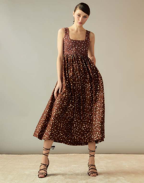 Cynthia Rowley Gold Foil Isla Dress - BRBLCR | Garmentory