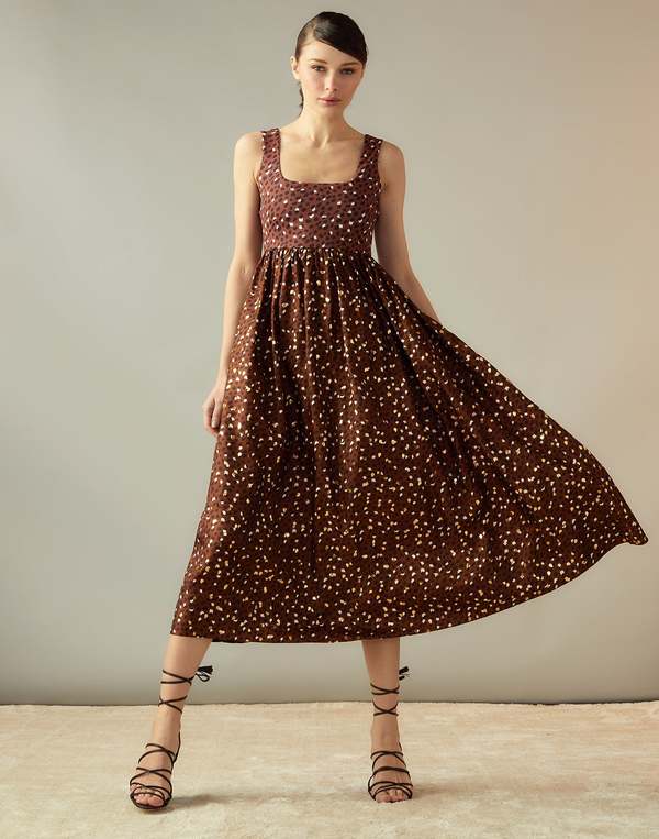Cynthia Rowley Gold Foil Isla Dress - BRBLCR | Garmentory