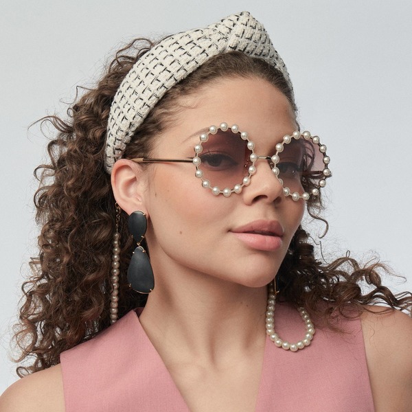 Lele Sadoughi Pearl Elton Sunglasses - Pearl | Garmentory display picture 1