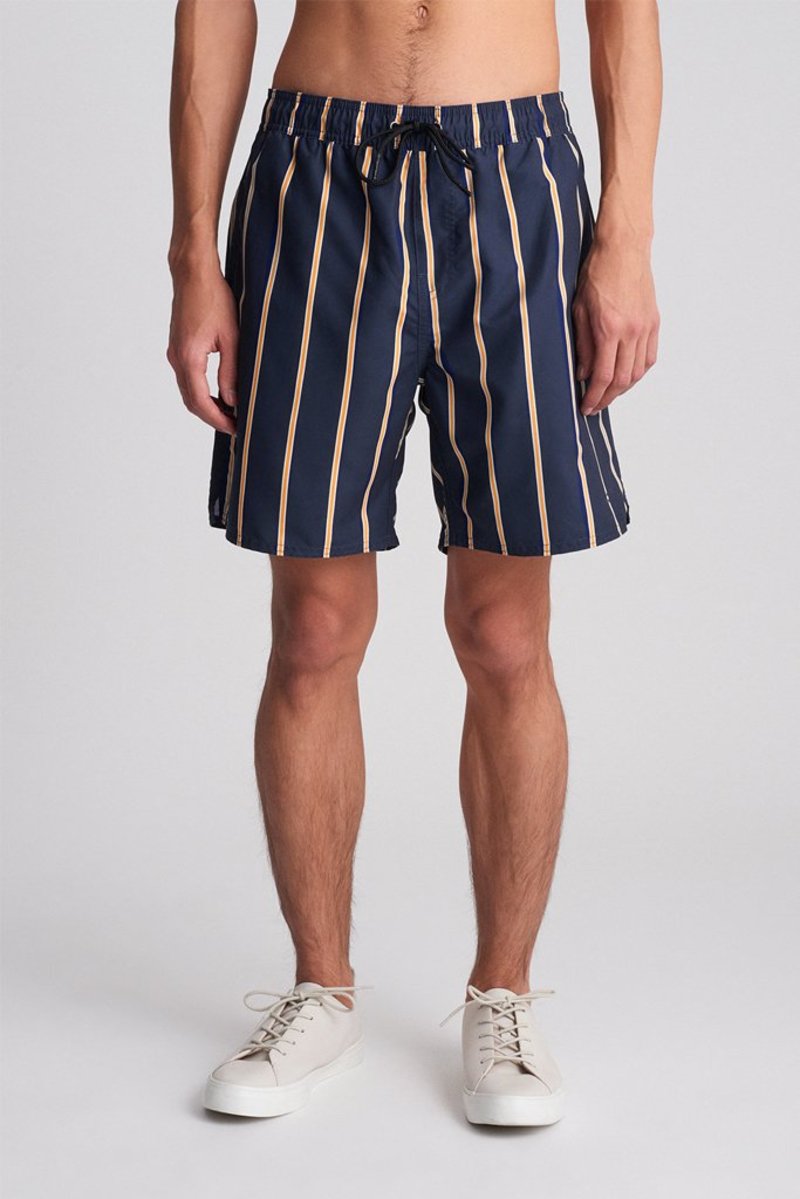 Saturdays NYC Swim Shorts ネイビー Saturdays Surf NYC Timothy Stripe Swim Short - Midnight | Garmentory
