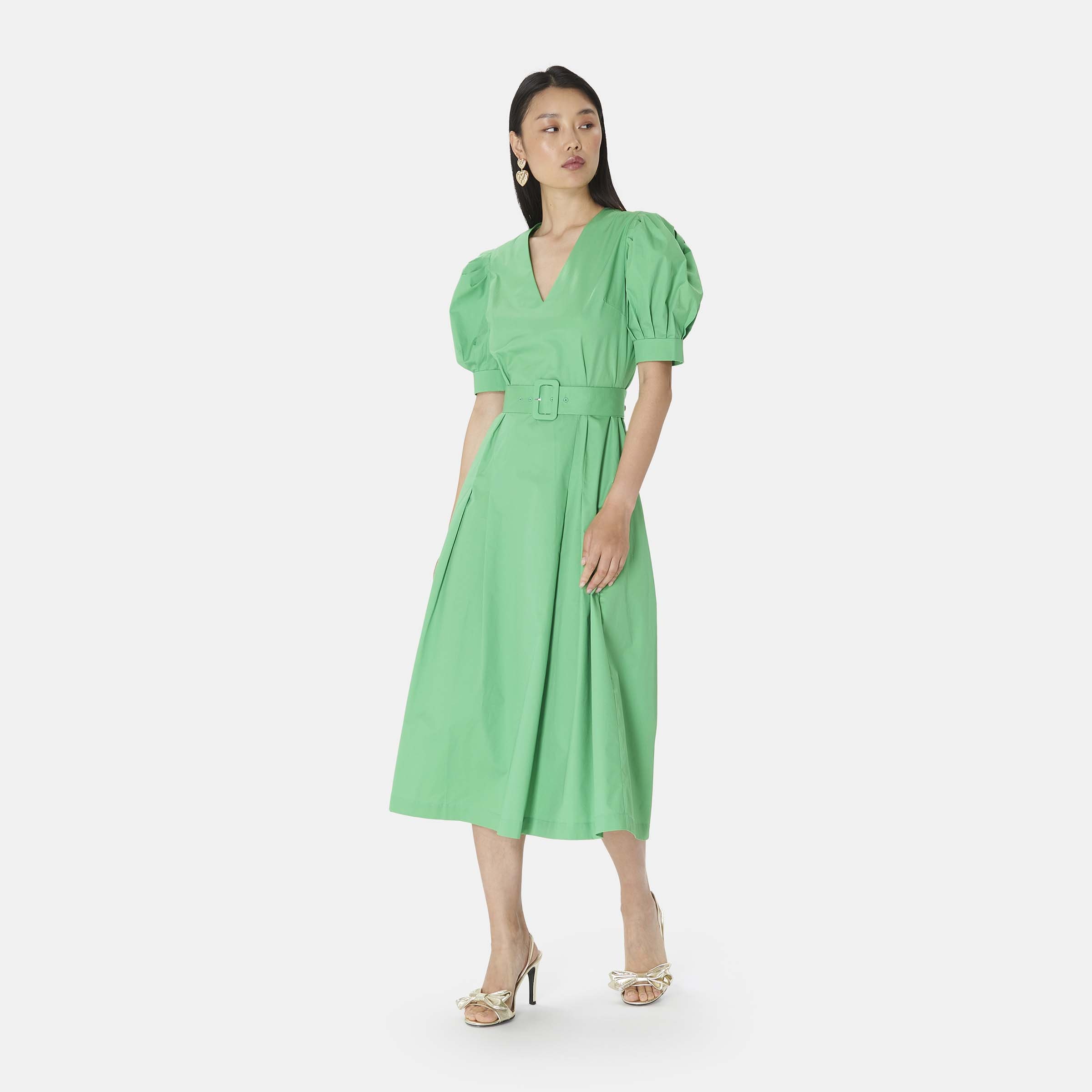tara jarmon green dress Ruoda green crepe dress