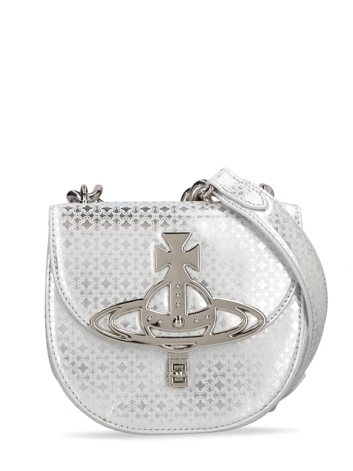 Vivienne Westwood Sofia Saddle Leather Shoulder Bag - Silver