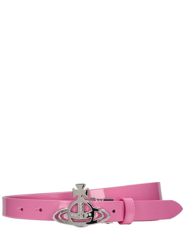 Vivienne Westwood Small Orb Leather Buckle Belt - Pink | Garmentory