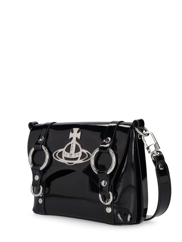 Vivienne Westwood Kim Patent Leather Crossbody Bag - Black
