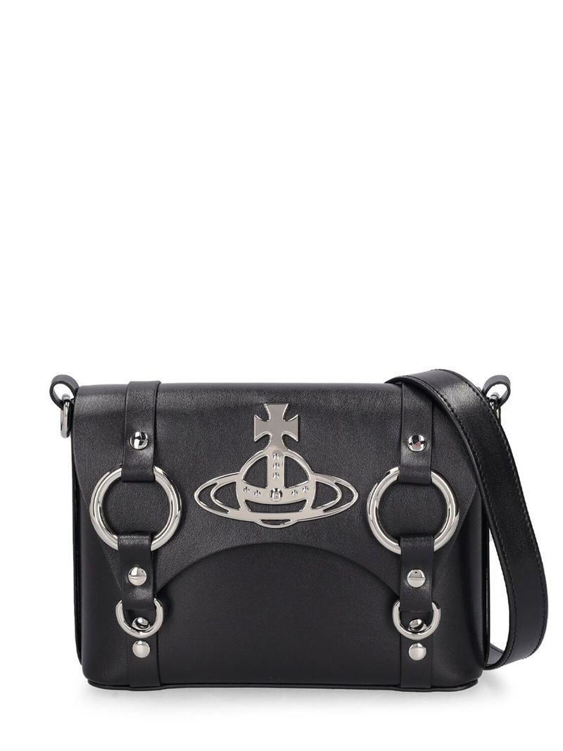 ショルダーバッグ・ポシェット Vivienne Westwood Vivienne Westwood Women's Smooth Leather H Vivienne Westwood Kim Smooth Leather Crossbody Bag - Black