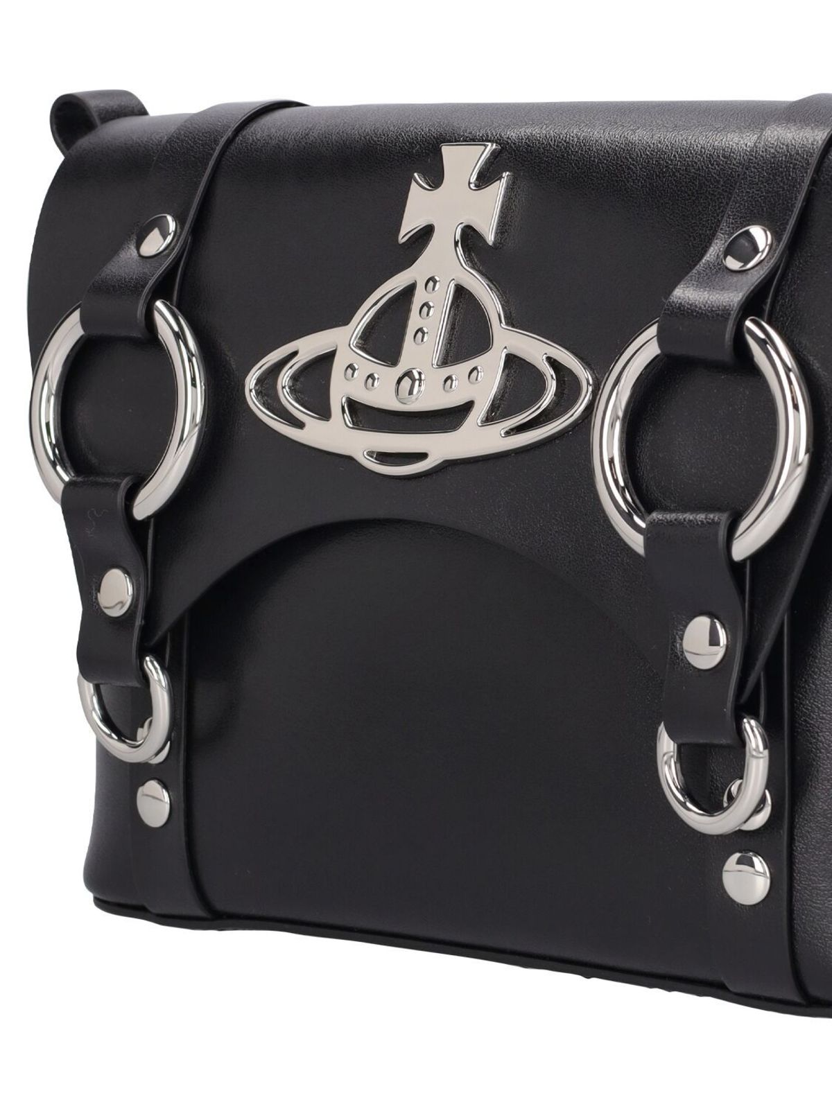 Vivienne Westwood Kim Smooth Leather Crossbody Bag - Black