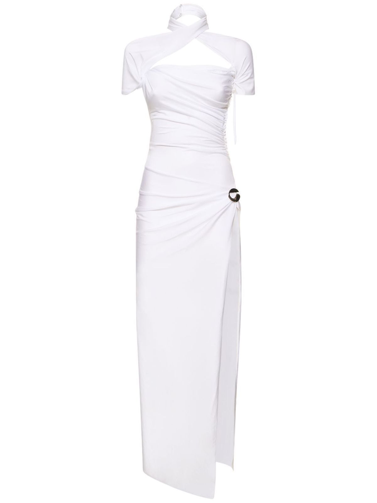 coperni long asymmetric draped dress Coperni Draped cut-out Asymmetric Dress | Blue