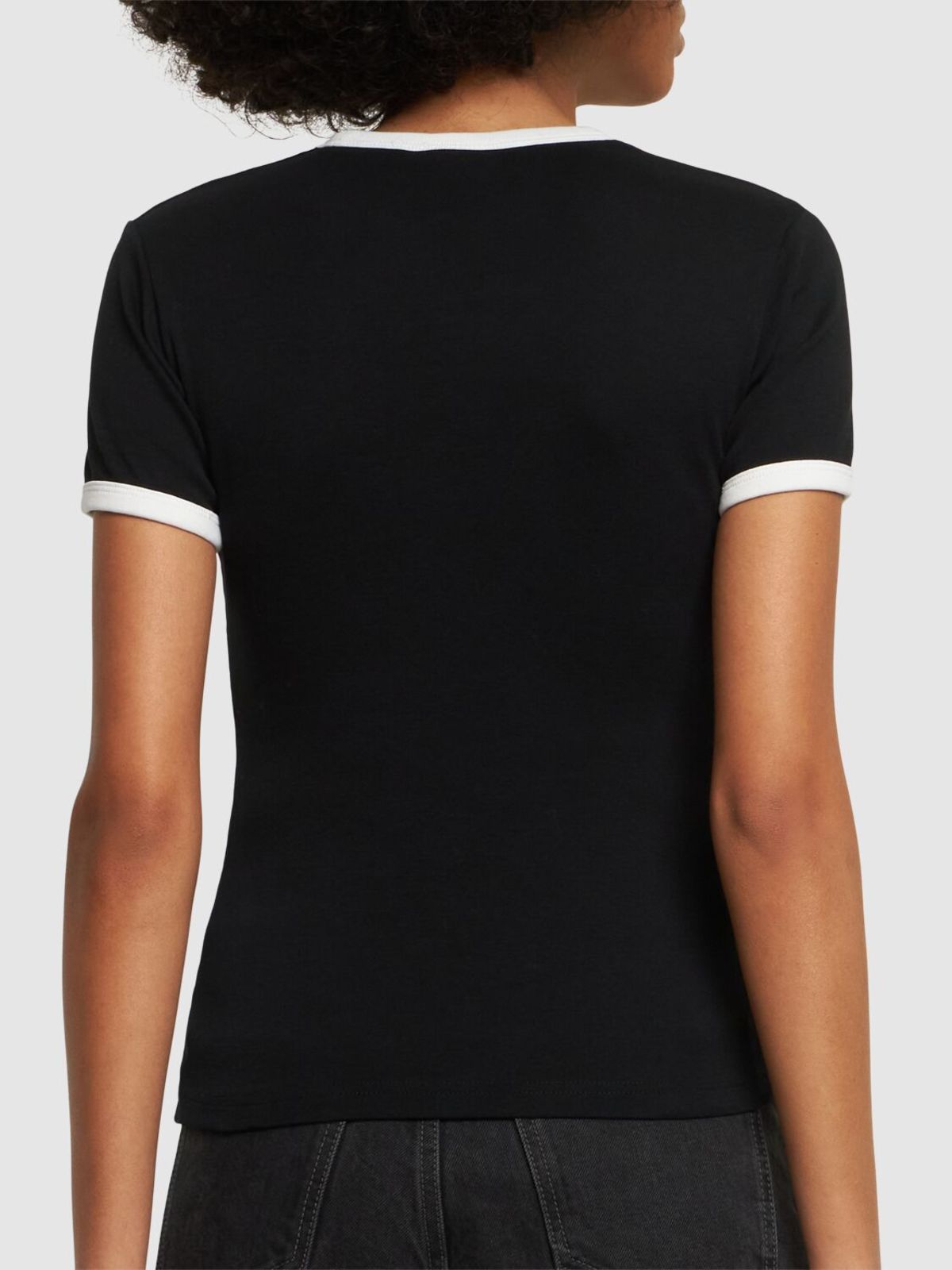★Courreges★ Signature Contrast Short Sleeve T-Shirt Black SIGNATURE CONTRAST T-SHIRT - courrèges