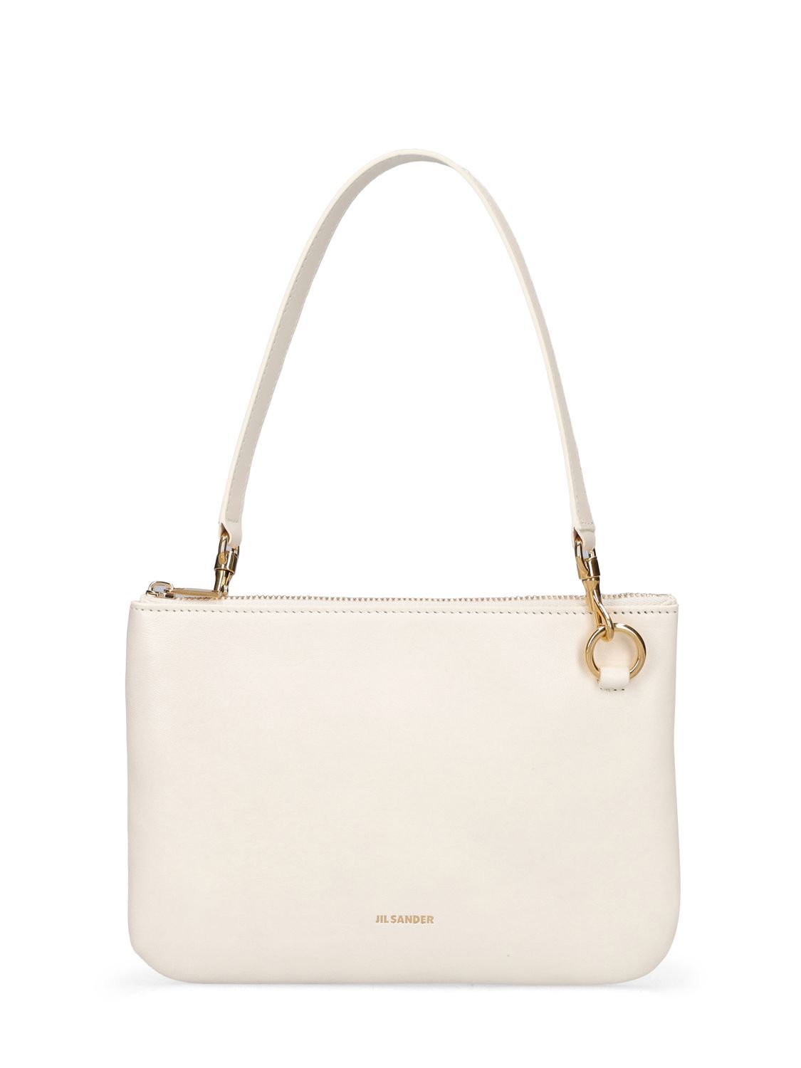 【JIL SANDER】LINK SHOULDER BAG Jil Sander Small Link Leather Shoulder Bag - Eggshell