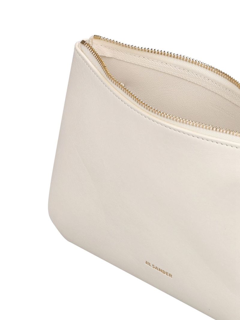 【JIL SANDER】LINK SHOULDER BAG Jil Sander Small Link Leather Shoulder Bag - Eggshell