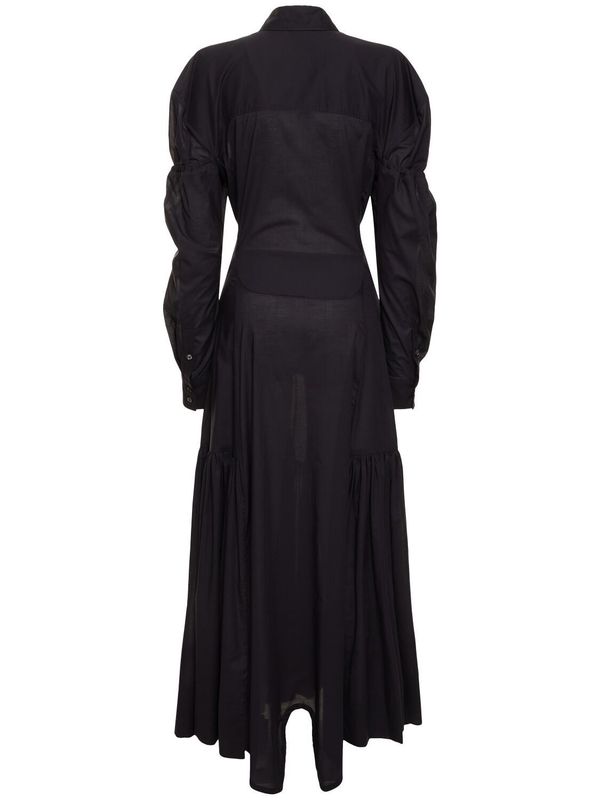 Vivienne Westwood Ls Kate Lace Up Poplin Midi Dress - Black