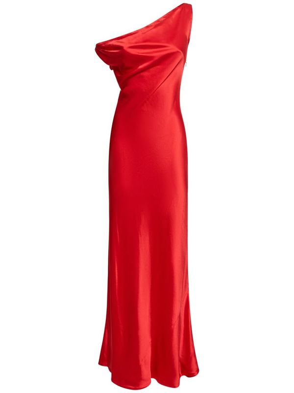 Ashanti Asymmetric Neckline Maxi Dress | Garmentory