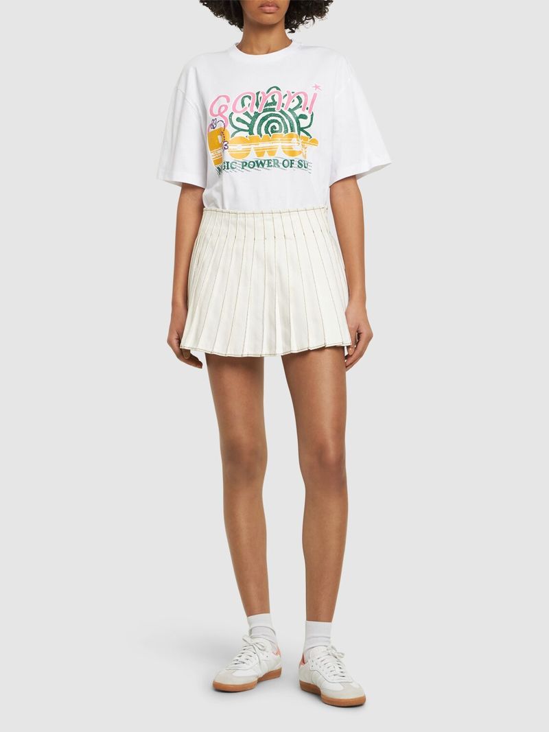 Ganni Future Heavy Sun Print Cotton T Shirt - White | Garmentory