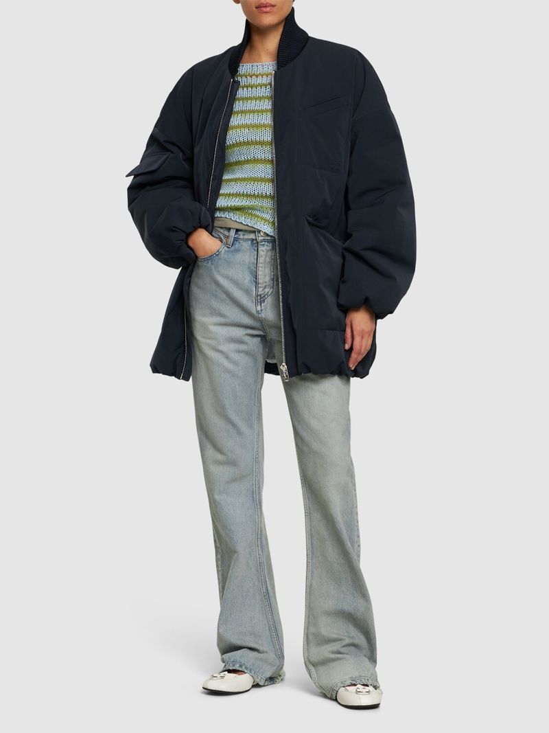 Ganni Light Twill Oversized Bomber Jacket - Blue | Garmentory
