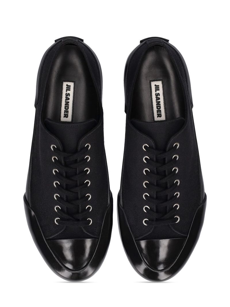 Jil Sander Vulcanized Canvas Low Top Sneakers - Porcelain