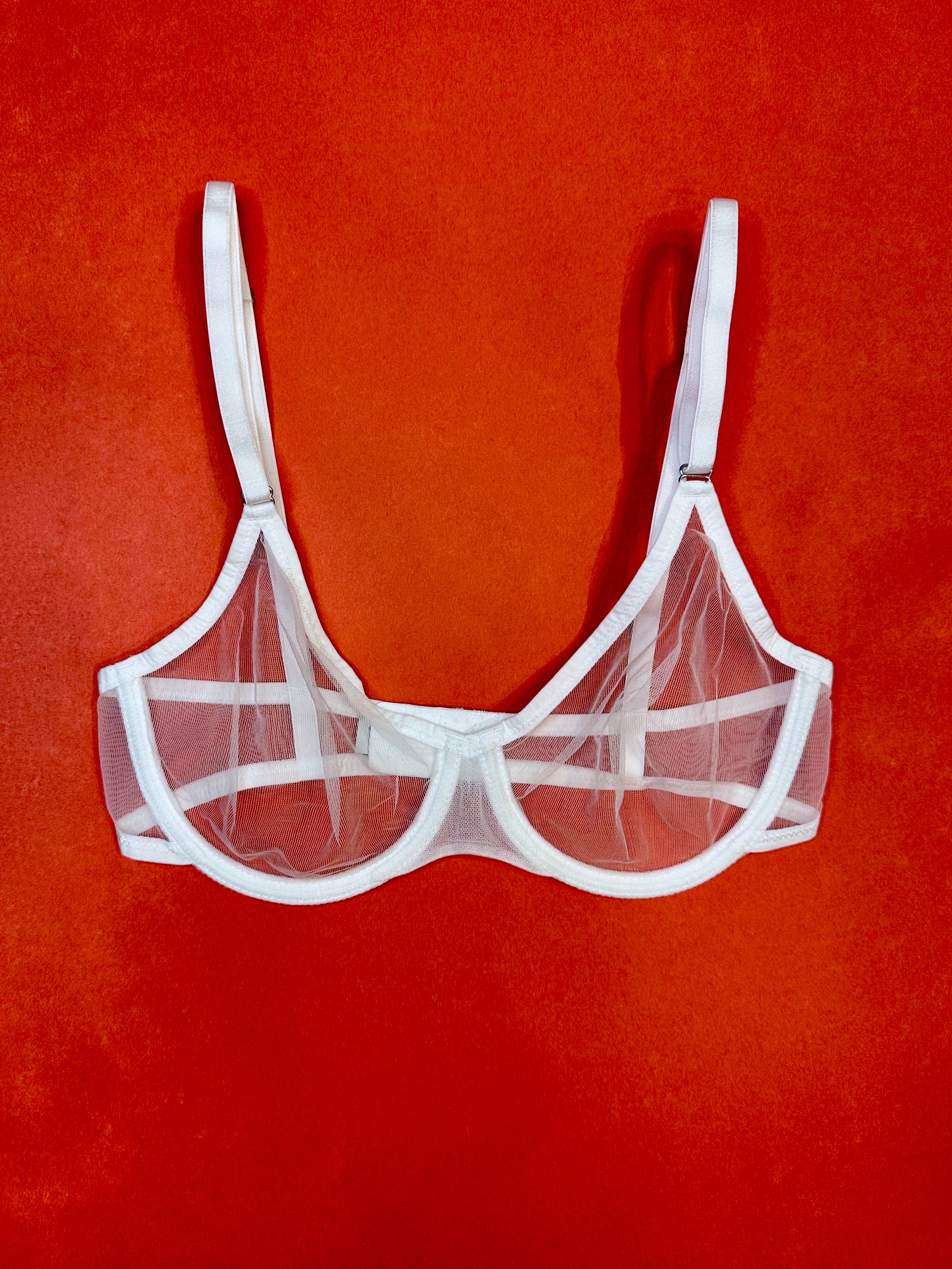 Yasmine Eslami Jeanne Mesh Underwire Bra - Blanc | Garmentory