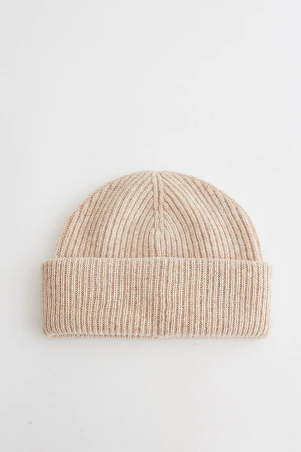 Ganni LIGHT STRUCTURED RIB KNIT BEANIE - BRAZILIAN SAND | Garmentory