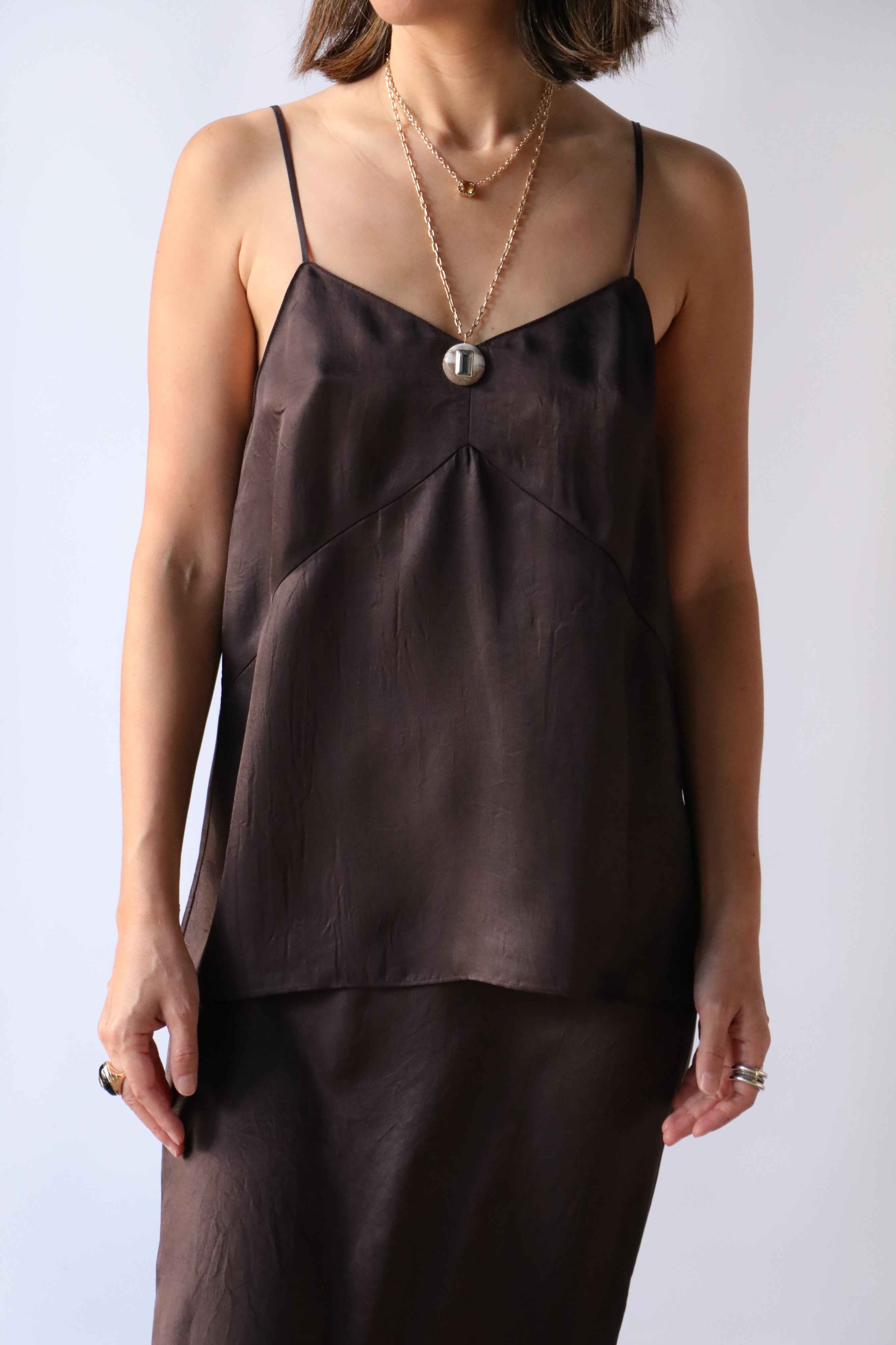 Tibi Cami Slip - Brown | Garmentory