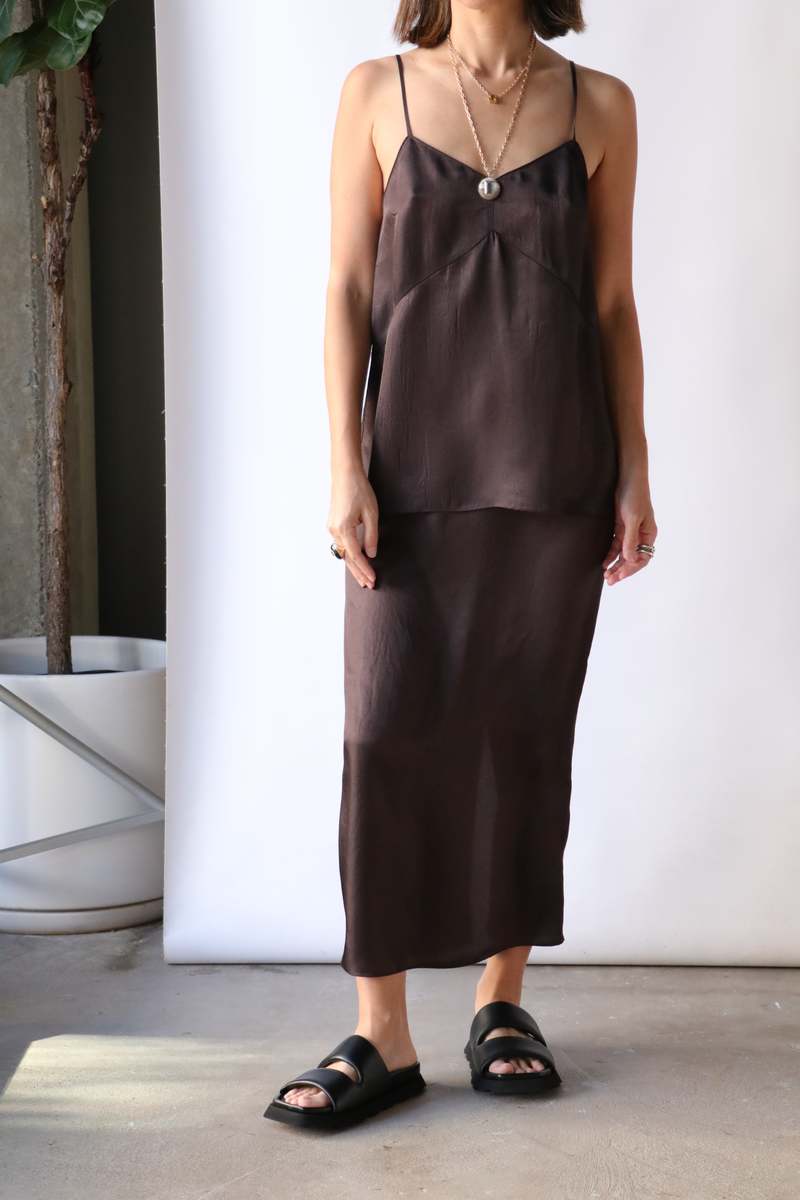 tibi brown slip dress Summer Satin Slip Dress main image 1