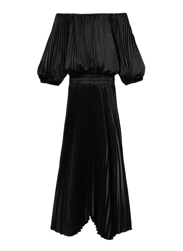 alc black pleated dress A.l.c. Women's Moira Cutout Halter Dress - Black main image 1