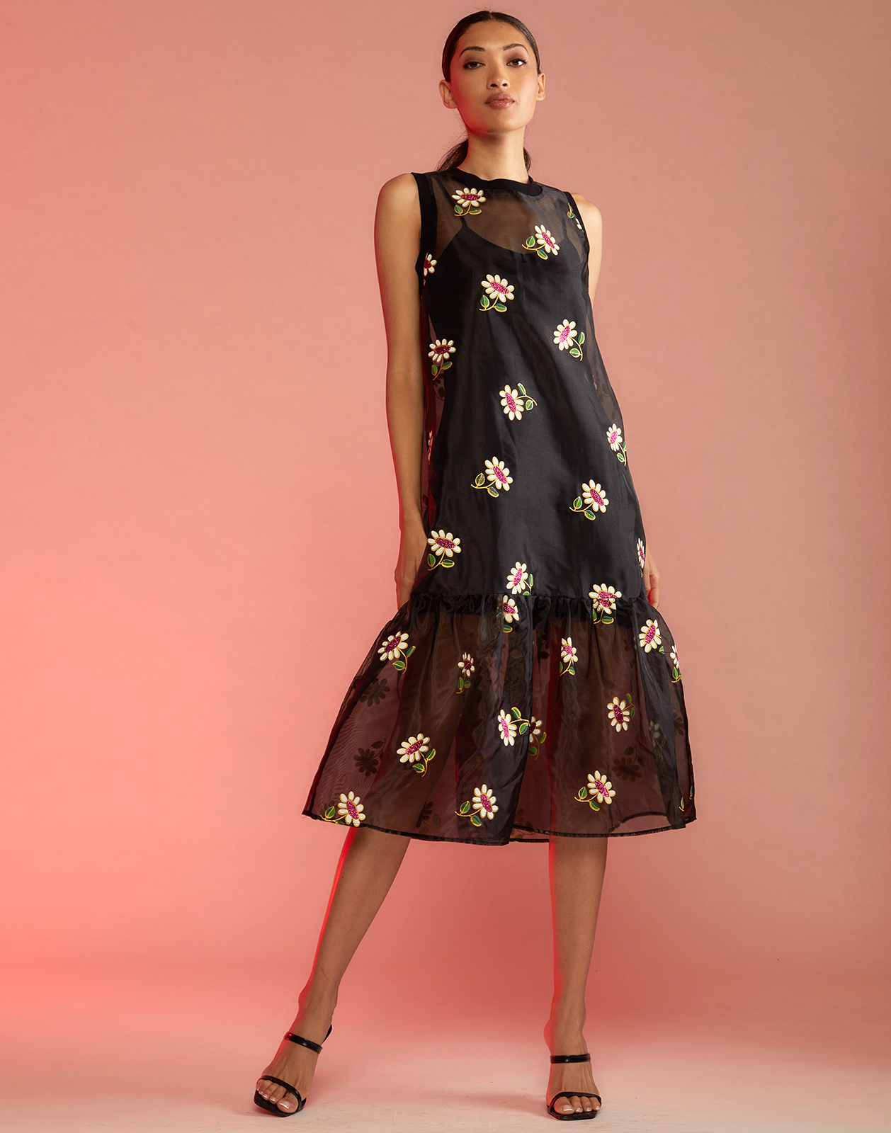 knee length dresses for ladies Carrie Midi Dress Black  Rhea Costa