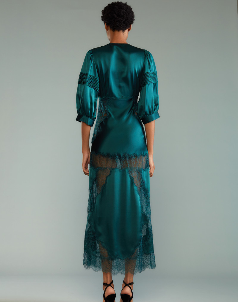 Cynthia Rowley Lure Lace Dress - Teal