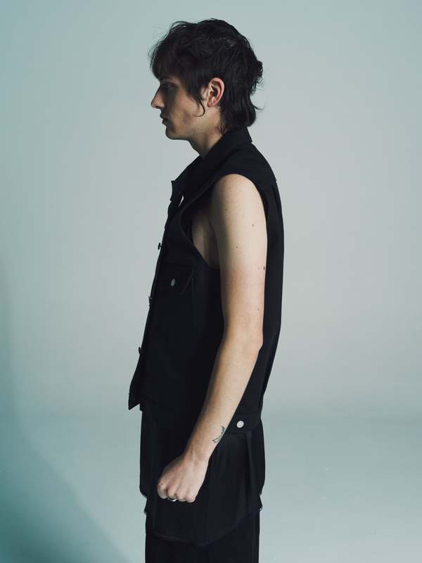 トップス The Soloist sleeveless jean jacket TAKAHIROMIYASHITA The Soloist. Right Left Sleeveless Jean Jacket