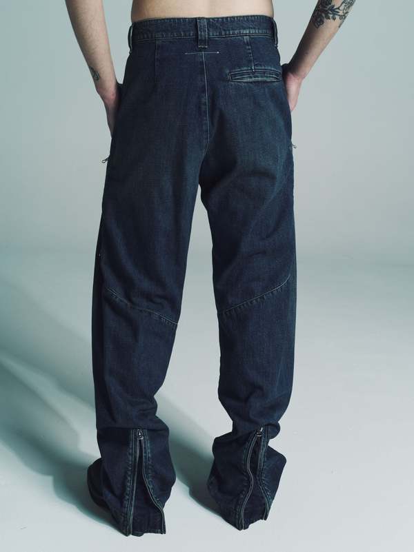 MM6 Maison Margiela Denim Straight Leg Trousers - Blue