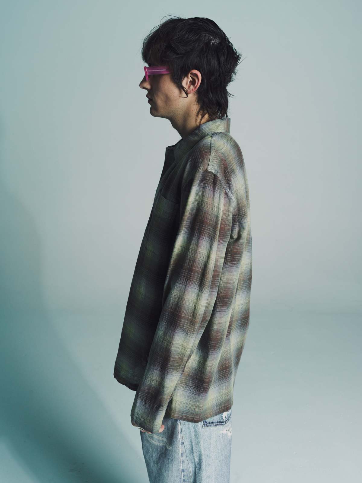 アウターその他 Our Legacy Box Shirt Summer Weave Murky Static Our Legacy - Box Shirt Murky Static Summer Weave