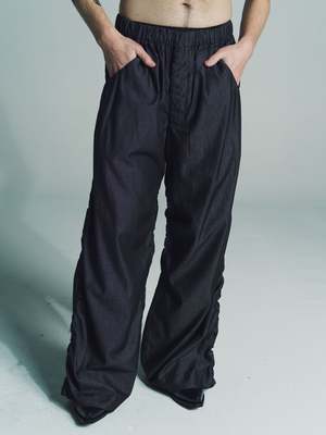 Gabriela Coll Garments Ultra Fine Denim Draped Trousers - Black