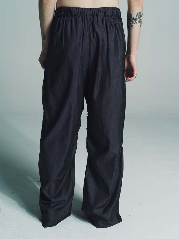 Gabriela Coll Garments Ultra Fine Denim Draped Trousers - Black