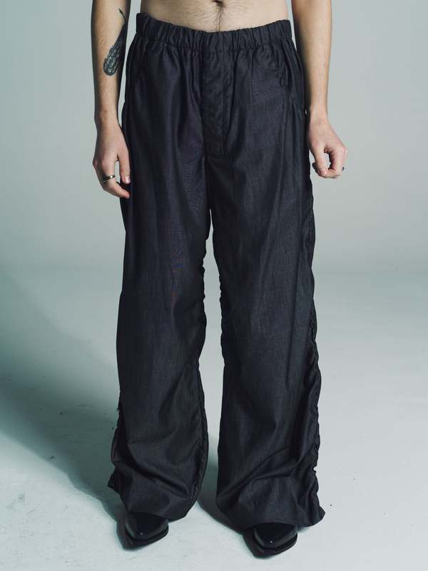 Gabriela Coll Garments Ultra Fine Denim Draped Trousers - Black Gabriela Coll Garments Ultra Fine Denim Draped Trousers - Black