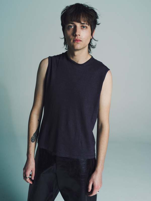 Gabriela Coll Garments Linen Sleeveless T Shirt - Aubergine