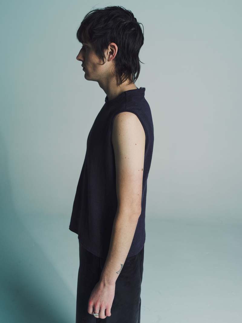 Gabriela Coll Garments Linen Sleeveless T Shirt - Aubergine 