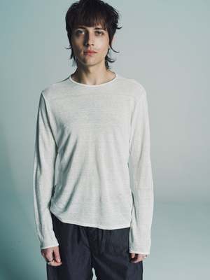 Gabriela Coll Garments NO.87 Linen Long Sleeve T Shirt - White