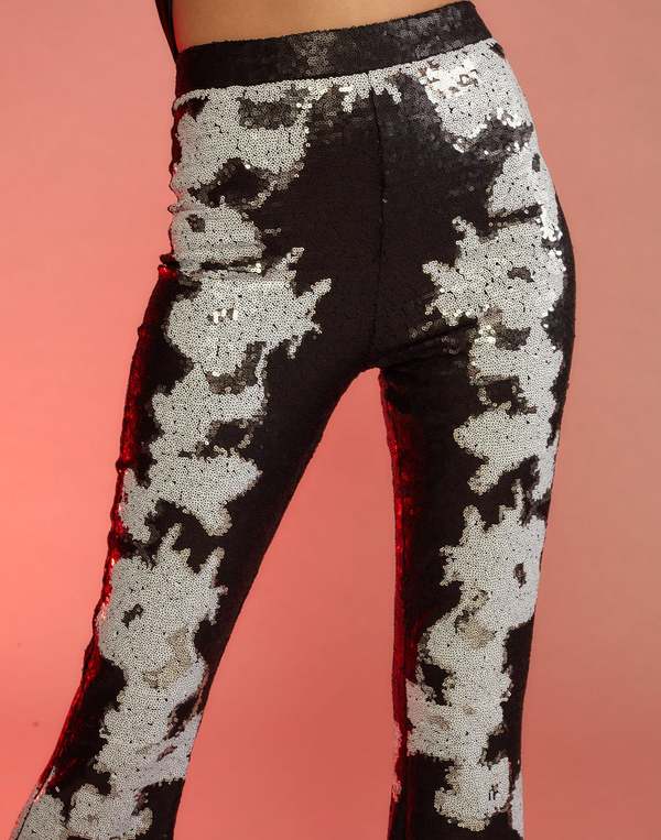 Cynthia Rowley After Hours Sequin Trouser Black/White Garmentory