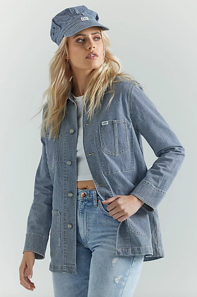 Lee Womens Railroad Chore Coat - Railroad Stripe | Garmentory