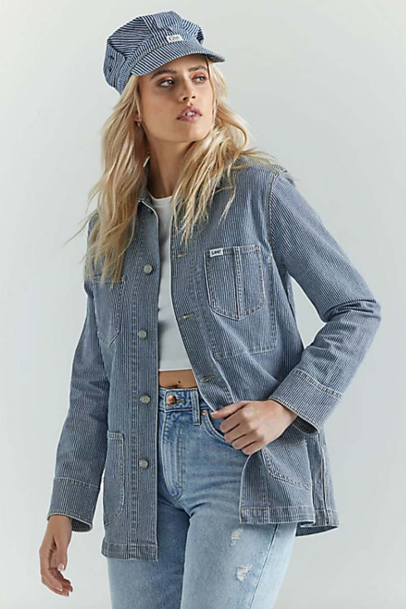 Lee Womens Railroad Chore Coat - Railroad Stripe | Garmentory