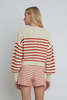 Eleven Six Layla Stripe Sweater - Ivory/Tomato - Thumbnail 2