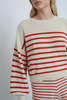 Eleven Six Layla Stripe Sweater - Ivory/Tomato - Thumbnail 4