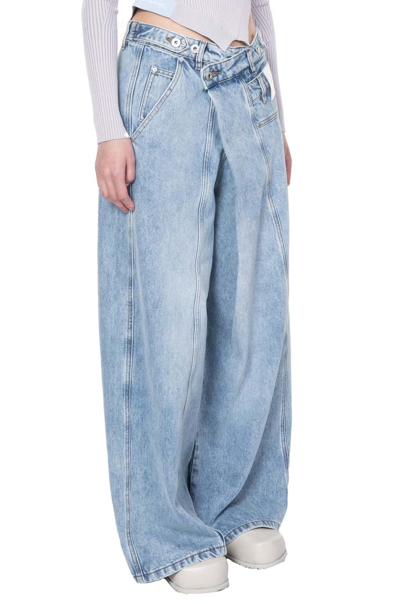 パンツ ASYMETRIC WIDE LEG JEANS FenG CHen WANG Feng Chen Wang Asymmetric Wide Leg Jeans with Panel Remake