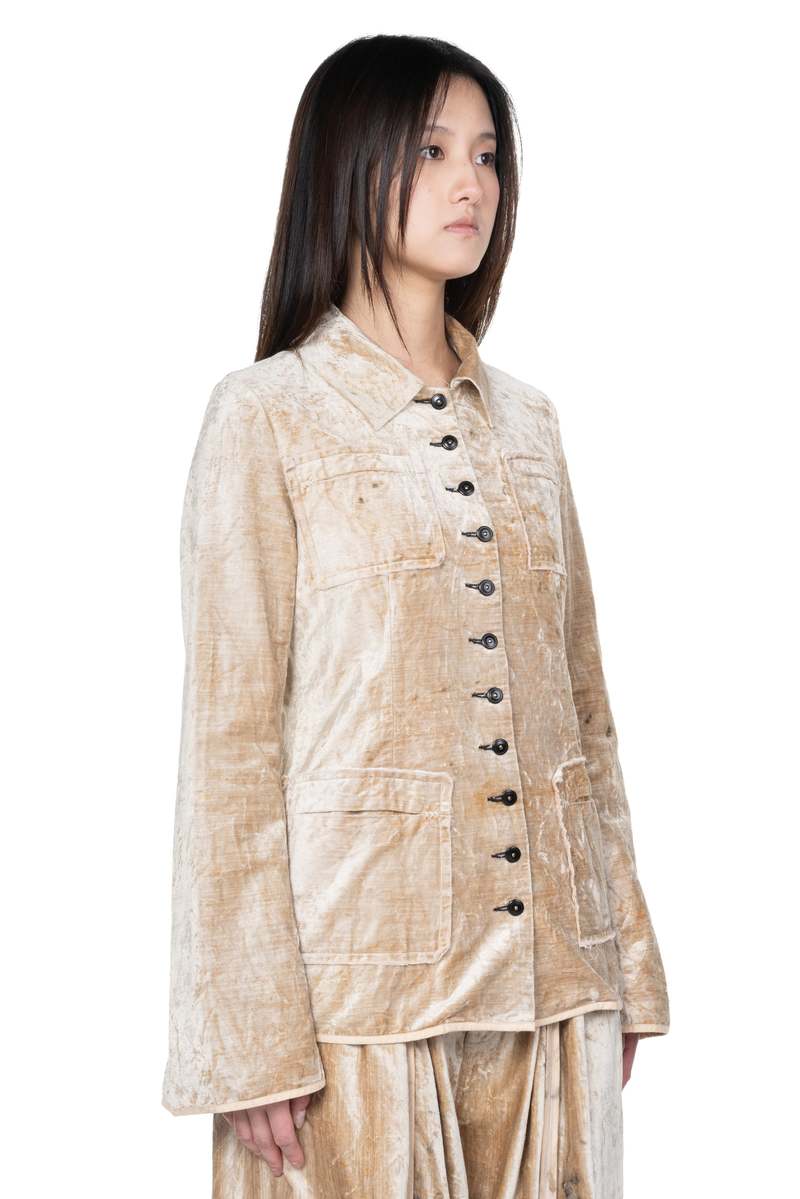 Mute Dance Velvet Dyed Jacket - Beige