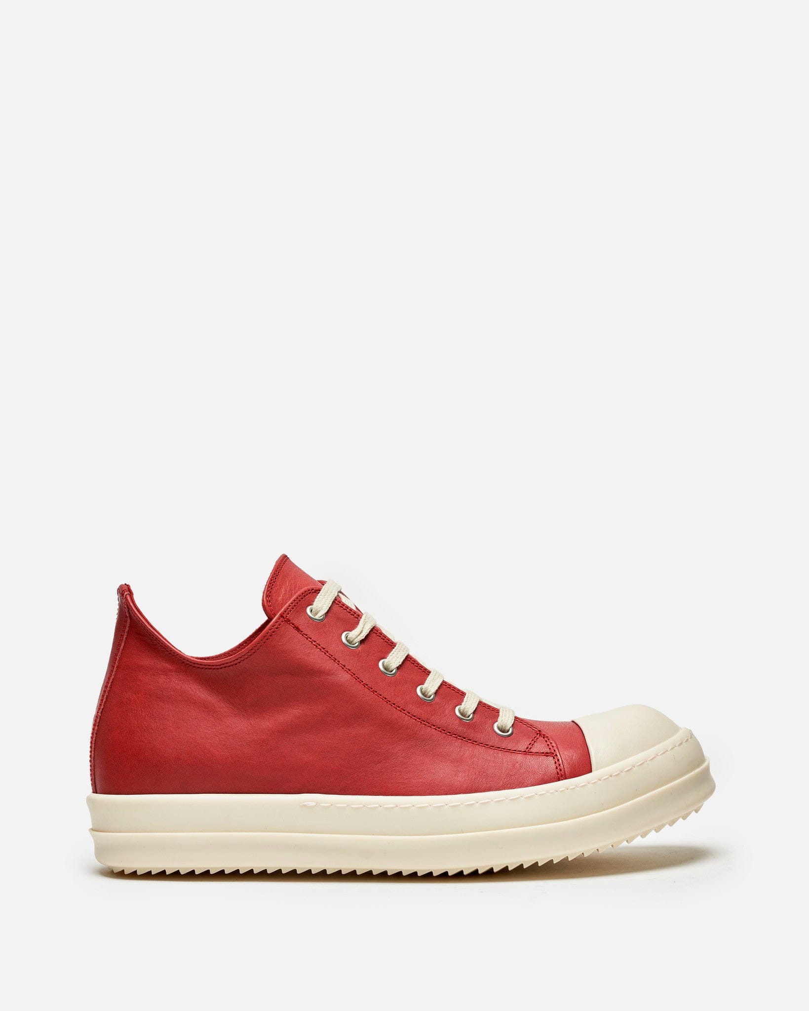 Rick Owens Low Ramones - Cardinal Red/Milk | Garmentory