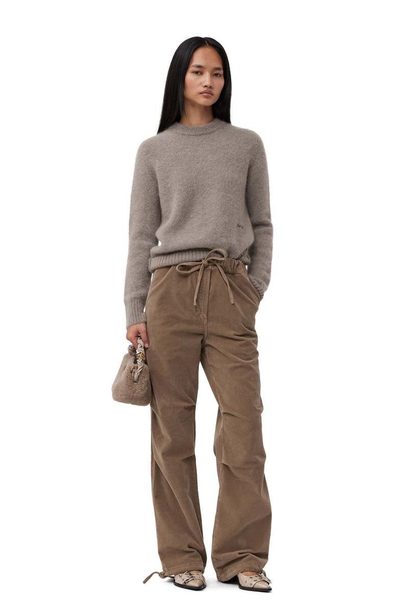 Ganni Mini Bou Bag - Oyster Grey Fur | Garmentory