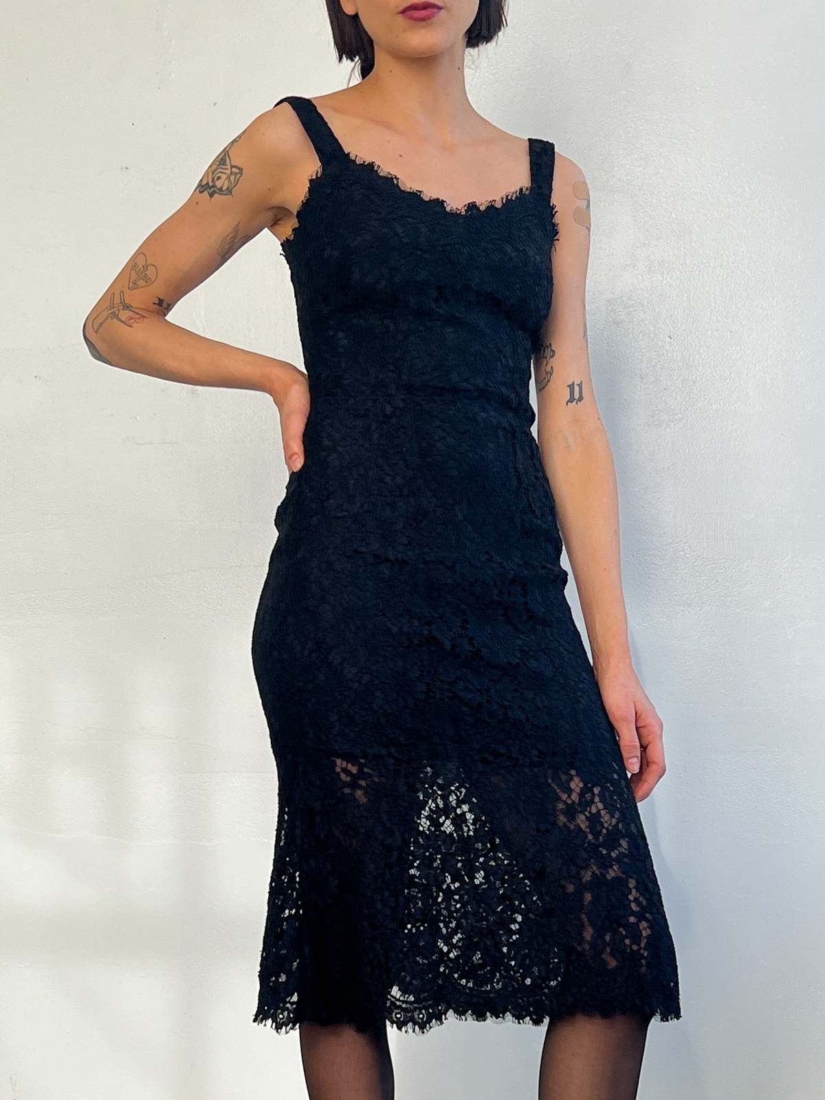 faithfull the brand blue midi dress Dolce Gabbana Blue Crystal Lace Gown Dress – AmeOro main image 0