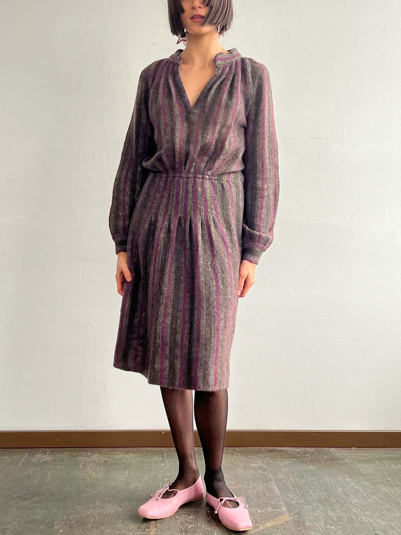 Missoni Knit Striped Dress - Green/Purple | Garmentory