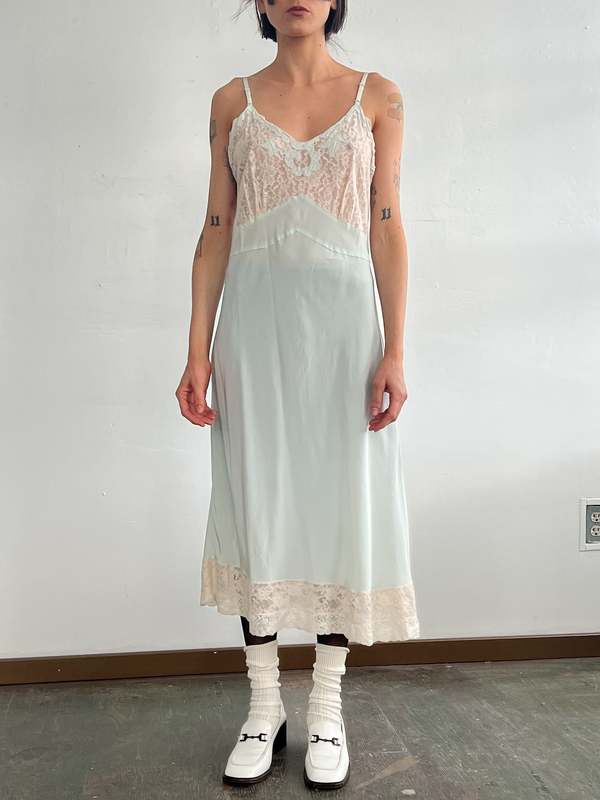 Lace Rayon Slipdress - Pistachio | Garmentory